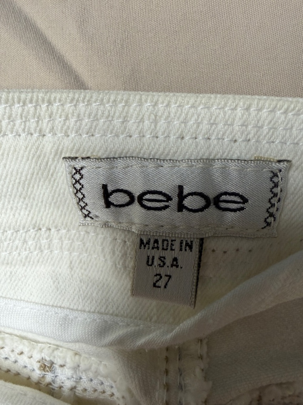 bebe Cream Wide-Leg Flare Jeans - Picture 2 of 3